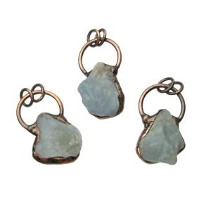 aquamarine rough nugget gemstone pendant