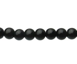 black glass 6mm round beads