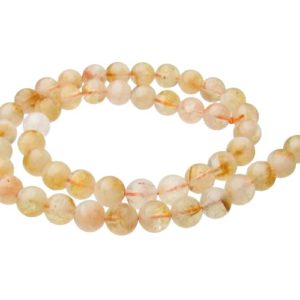 natural citrine crystals 8mm round beads