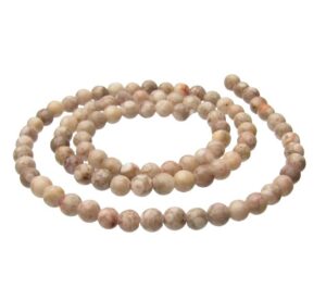 fossilised coral jasper beads 4mm round