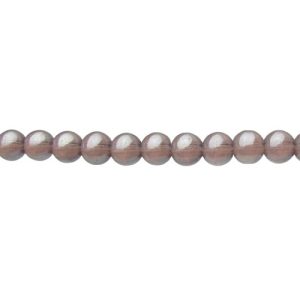 mauve ab round glass beads 6mm
