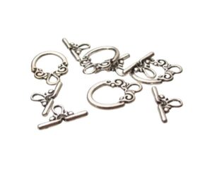 silver toned fancy toggle clasp