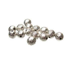 silver fancy oval beads