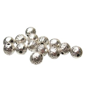 silver fancy oval beads