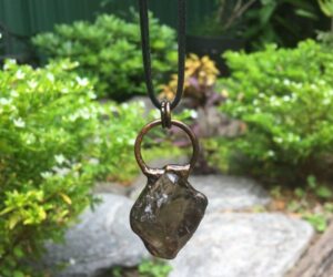 smoky quartz rough crystal nugget pendant