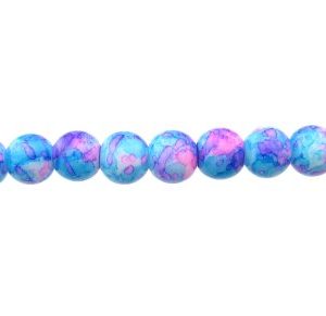 pink and blue marble glass