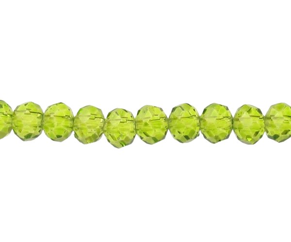 lime green crystal rondelle beads 4x6mm
