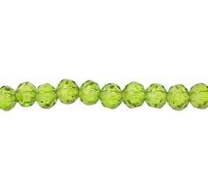 green crystal rondelle beads 3x4mm