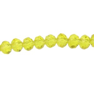 yellow crystal rondelle beads 3x4mm