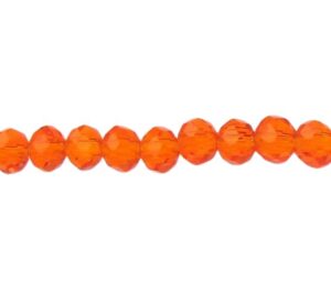 orange crystal rondelle beads 3x4mm