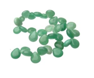 green aventurine teardrop gemstone beads