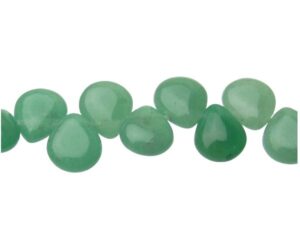 green aventurine teardrop gemstone beads
