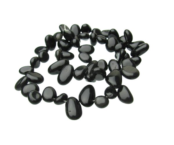 black obsidian top drilled nugget gemstone beads