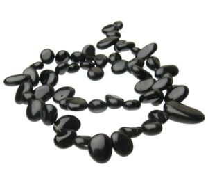 black agate top drilled irregular nugget gemstone beads