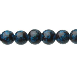 blue paint glass marble beads