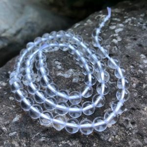 clear quartz 6mm round gemstone beads natural crystals