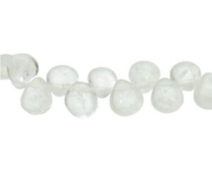 clear quartz teardrop gemstone beads