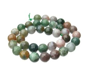 faceted fancy jasper 10mm round beads