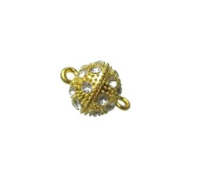 gold magnetic clasp with rhinestones