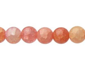 mottled pink glass round beads