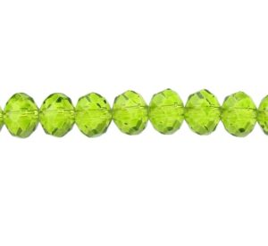 green crystal rondelle beads 6x8mm