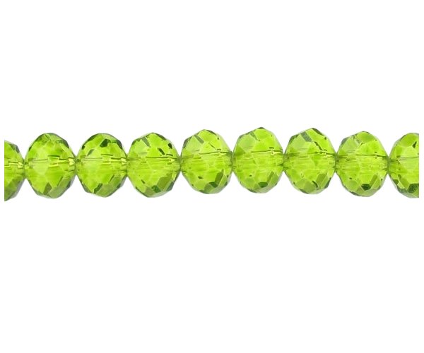 green crystal rondelle beads 6x8mm