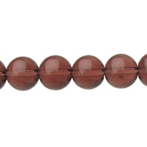 mauve glass round beads 10mm