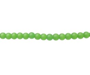 milky green glass round beads