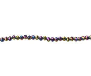 peacock small crystal rondelle beads 3x4mm