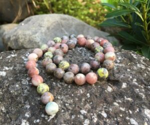 pink lepidolite 8mm round gemstone beads