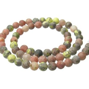 pink lepiidolite round gemstone beads 6mm natural