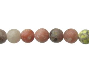 pink lepiidolite round gemstone beads 6mm natural