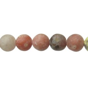 pink lepiidolite round gemstone beads 6mm natural