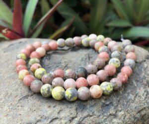 pink lepidolite round gemstone beads 6mm natural