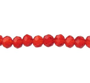 red crystal rondelle beads 3x4mm