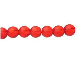 red glass round beads 8mm