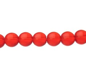 red glass round beads 8mm