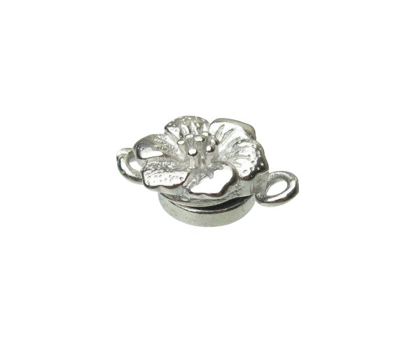 silver magnetic flower clasp