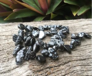 snowflake obsidian nugget beads