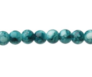 teal marble glass 6mm round