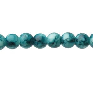 teal marble glass 6mm round