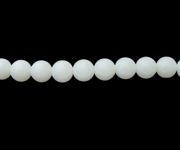 white glass round beads 10mm