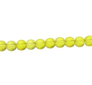 yellow glass round beads 4mm