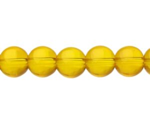 yellow glass round beads 10mm