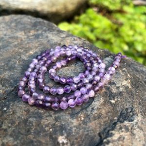amethyst 3mm faceted gemstone round beads