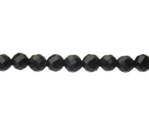 black onyx faceted tiny 3mm gemstone beads
