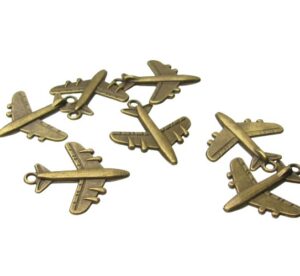 bronze airplane charms