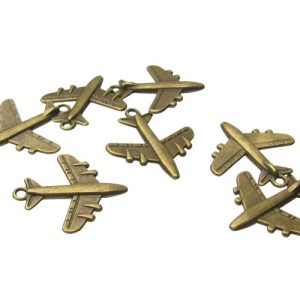 bronze airplane charms