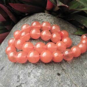 cherry quartz 14mm round beads