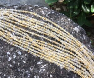 citrine faceted 3mm round beads